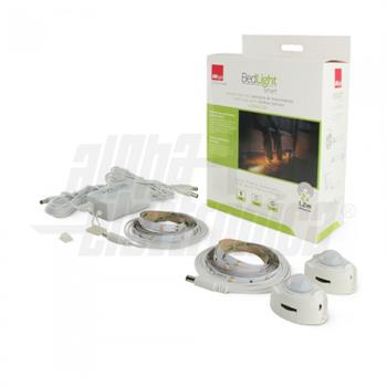 KIT NASTRO LED 2X1.2M BEDLIGHT CON SENSORE PIR LUCE CALDA