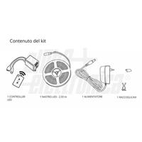 KIT NASTRO LED 2.5M 7.2W/M RGB CON TELECOMANDO IR