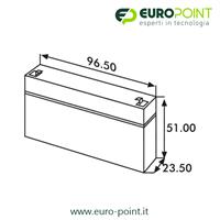 BATTERIA RICARICABILE AL PIOMBO 6V 1,3Ah AGM