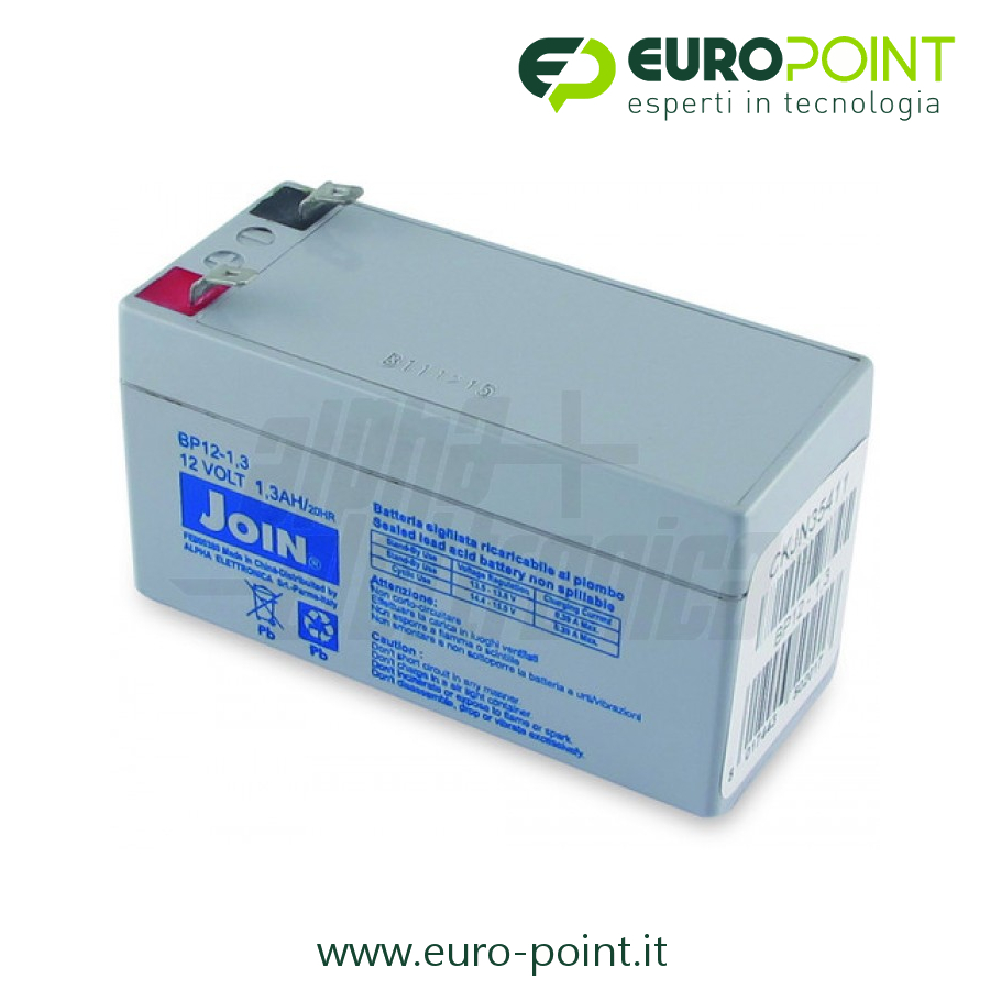 BATTERIA RICARICABILE AL PIOMBO 12V 1,3Ah - PIOMBO - Euro Point