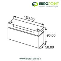 BATTERIA RICARICABILE AL PIOMBO 6V 12Ah AGM