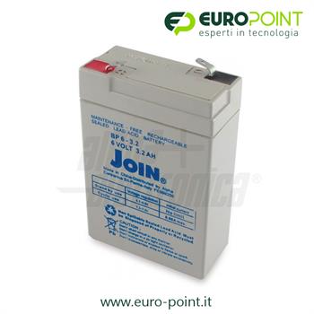 BATTERIA RICARICABILE AL PIOMBO 6V 3,2Ah AGM