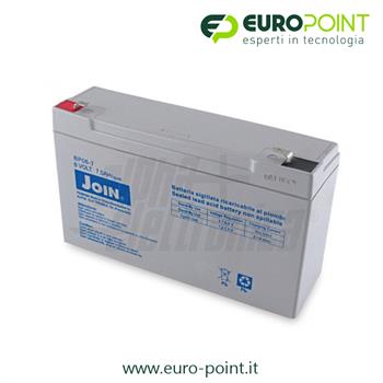 BATTERIA RICARICABILE AL PIOMBO 6V 7Ah AGM