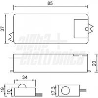 INTERRUTTORE ON-OFF CON SENSORE PIR 12/24/36Vdc 8A