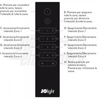 TELECOMANDO PER REGOLAZIONE MONOCOLORE A 4 ZONE