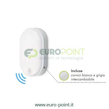 PLAFONIERA LED OVALE 14W BIANCO CALDO - SENSORE MOVIMENTO