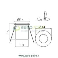 FARETTO LED DA INCASSO IN ACCIAIO - 12V - BLU - 0,2W