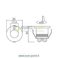 FARETTO LED DA INCASSO 2,5W TONDO - BIANCO - BIANCO CALDO