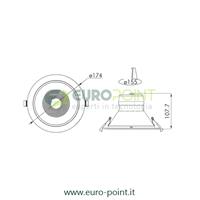 FARETTO LED DA INCASSO 20W UGR<19 BIANCO NATURALE ø174mm