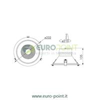 FARETTO LED DA INCASSO 28W UGR<19 BIANCO NATURALE ø232mm