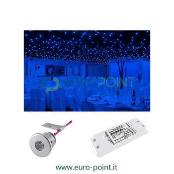 KIT CIELO STELLATO 10 LED SILVER LUCE BLU + ALIMENTATORE