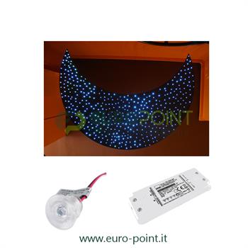 CIELO STELLATO 10 LED TRASPARENTI LUCE BLU + ALIMENTATORE