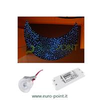 CIELO STELLATO 10 LED TRASPARENTI LUCE BLU + ALIMENTATORE