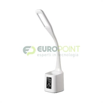 LAMPADA DA TAVOLO LED DIMMER TOUCH OROLOGIO PORTA PENNE