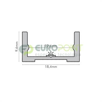 PROFILO 2m DI ALLUMINIO SAGOMATO H:9,6mm LARG:18,4mm