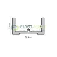 PROFILO 2m DI ALLUMINIO SAGOMATO H:9,6mm LARG:18,4mm