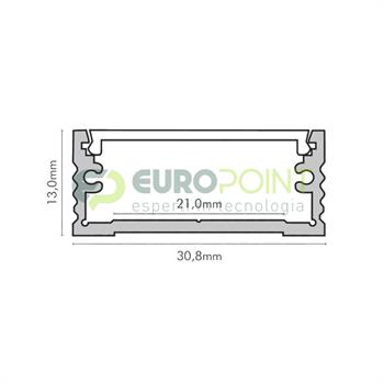 PROFILO 2m DI ALLUMINIO CON LENTE PIANA SATINATA