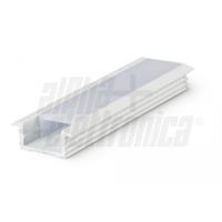 PROFILO 2m DI ALLUMINIO BIANCO CON LENTE SATINATA