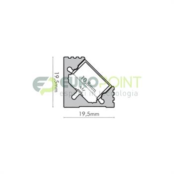 PROFILO 2m IN ALLUMINIO BIANCO CON COPERTURA OPALE PIANA