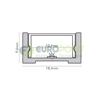 PROFILO 2m IN ALLUMINIO BIANCO CON LENTE PIANA SATINATA