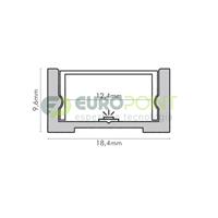 PROFILO 2m IN ALLUMINIO BIANCO CON LENTE PIANA SATINATA
