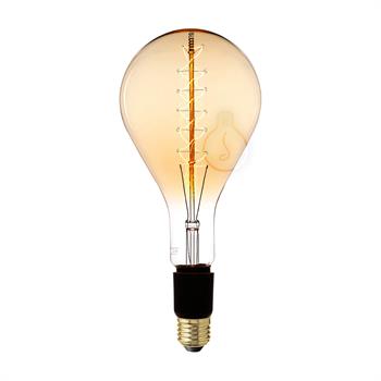 LAMPADA PERA GRANDE AMBRATA FILAMENTO IN CARBONIO A VORTICE