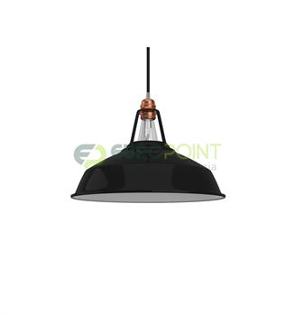 CAMPANA INDUSTRIAL IN METALLO ø 38cm NERO CON INTERNO BIANCO