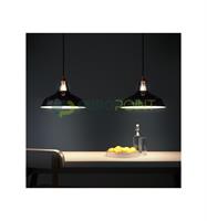 CAMPANA INDUSTRIAL IN METALLO ø 38cm NERO CON INTERNO BIANCO