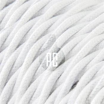 CAVO ELETTRICO TRECCIATO 2x0.75 RIVESTITO IN COTONE BIANCO