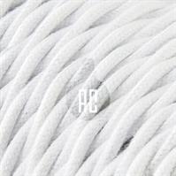 CAVO ELETTRICO TRECCIATO 2x0.75 RIVESTITO IN COTONE BIANCO
