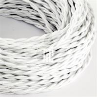 CAVO ELETTRICO TRECCIATO 2x0.75 RIVESTITO IN COTONE BIANCO