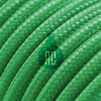 CAVO TONDO RIVESTITO IN TESSUTO COTONE 1MT - 3X0.75 - VERDE