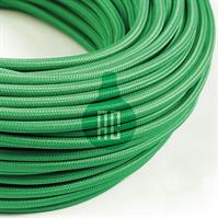 CAVO TONDO RIVESTITO IN TESSUTO COTONE 1MT - 3X0.75 - VERDE