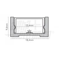 PROFILO 'U' ALLUMINIO 2m 18.4x9.6mm CON COPERTURA PC