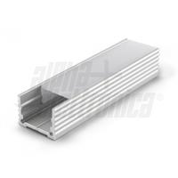 PROFILO 2m DI ALLUMINIO CON LENTE TRASPARENTE