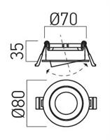 SUPPORTO FARETTO LED INCASSO TONDO BIANCO/NERO ORIENTABILE