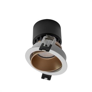 SUPPORTO FARETTO LED INCASSO TONDO BIANCO/ORO ORIENTABILE