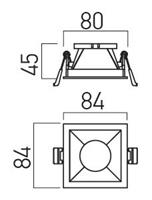 SUPPORTO FARETTO LED INCASSO QUADRATO BIANCO/ORO