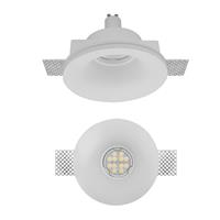 FARETTO TONDO DA INCASSO RETRATTO IN GESSO PER LAMPADE LED