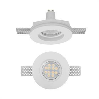 FARETTO TONDO DA INCASSO IN GESSO PER LAMPADE LED