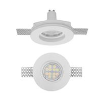 FARETTO TONDO DA INCASSO IN GESSO PER LAMPADE LED