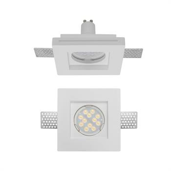 FARETTO QUADRATO DA INCASSO IN GESSO PER LAMPADE LED