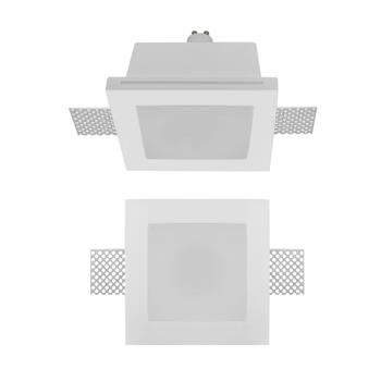 FARETTO QUADRATO INCASSO IN GESSO CON VETRO PER LAMPADE LED