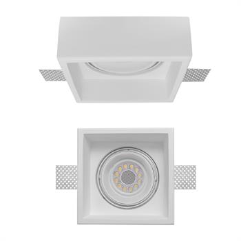 FARETTO QUADRATO INCASSO IN GESSO ORIENTABILE LAMPADE G53