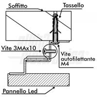 KIT SUPPORTI DA SOFFITTO PER PANNELLI LED