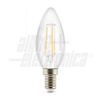 LAMPADA FILAMENTO LED CANDELA 5W E14 BIANCO CALDO DIMMER.