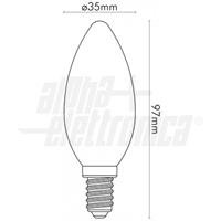 LAMPADA FILAMENTO LED CANDELA 5W E14 BIANCO CALDO DIMMER.