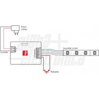 CONTROLLER LED RGB 12/24V 3A/CH COMANDO A PULSANTE