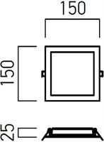PANNELLO LED SLIM QUADRATO DA INCASSO 12W LUCE CALDA
