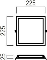PANNELLO LED SLIM QUADRATO DA INCASSO 24W LUCE NATURALE